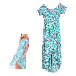 Izzy & Lola Off the Shoulder Ditsy Floral Cottagecore MIDI Dress Size Medium NWT